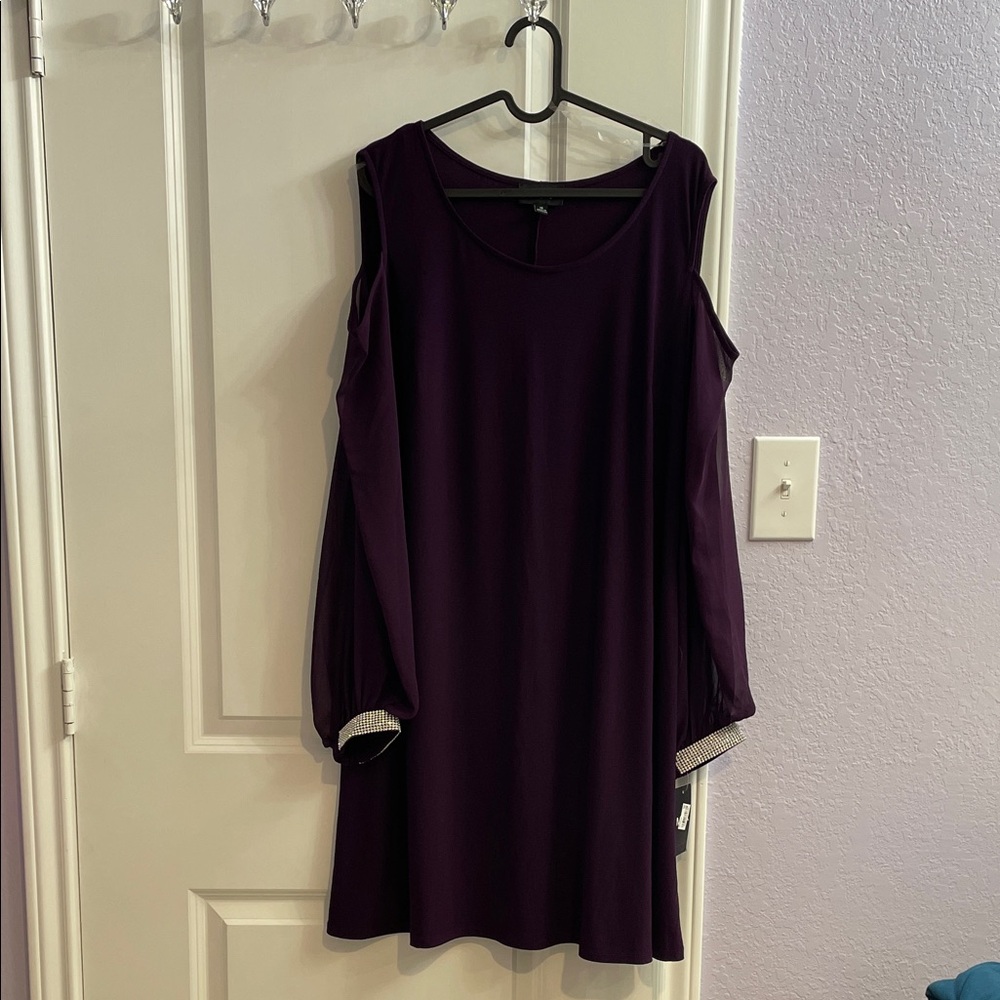 MSK Deep Purple Long Sleeve Dress